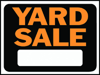 HY-KO Hy-Glo 3033 Identification Sign, Rectangular, YARD SALE, Fluorescent