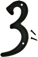 HY-KO PN-29/3 House Number, Character 3, 4 in H Character, Black Character