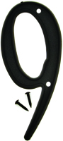 HY-KO PN-29/9 House Number, Character 9, 4 in H Character, Black Character