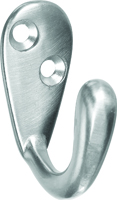 National Hardware SPB1425 Series N830-142 Robe Hook, Zinc, Satin Nickel