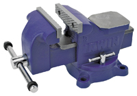 IRWIN 226304ZR Workshop Vise, 4-1/4 in Jaw Opening, 4 in W Jaw, Blue