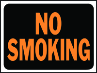 HY-KO Hy-Glo 3013 Identification Sign, Rectangular, NO SMOKING, Fluorescent