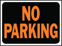 HY-KO Hy-Glo 3012 Identification Sign, Rectangular, NO PARKING, Fluorescent