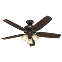 Hunter Fan Newsome Ceiling Fan With Light, 52", Premier Bronze 