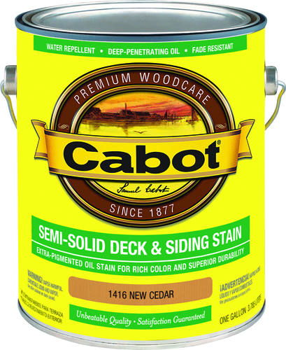 Cabot 1416 Deck and Siding Stain, New Cedar, 1 gal