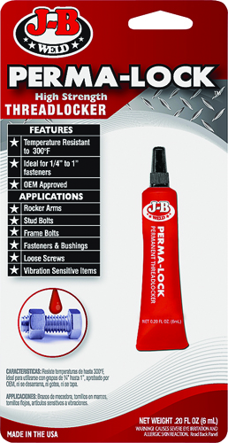 J-B WELD Perma-Lock 27106 High-Strength Threadlocker, 6 mL Tube