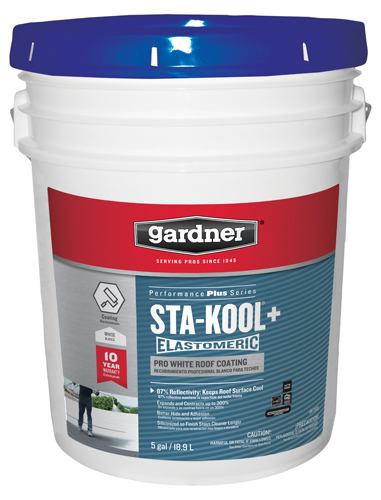 Gardner SK-7805 Elastomeric Roof Coating, White, 5 gal Pail