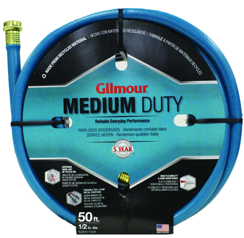 Gilmour 15-12050 Garden Hose, 50 ft L, Vinyl