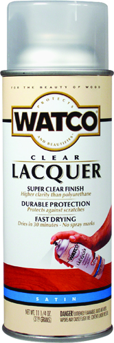 WATCO 63281 Lacquer Spray Paint, Clear, 11.25 oz Aerosol Can