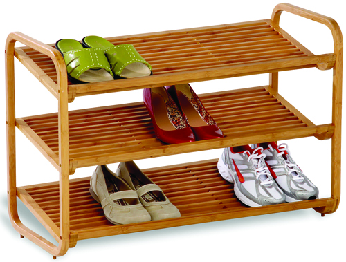 Honey-Can-Do SHO-01599 Shoe Rack, 3-Shelf, 36 in W, 24 in H, Bamboo