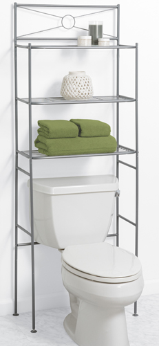 Zenna Home 2623NN Bathroom Spacesaver, 3-Shelf, Steel, Nickel