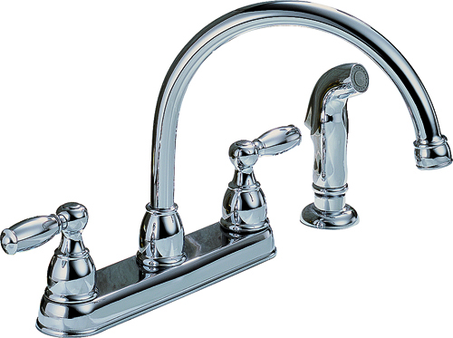 DELTA Peerless Claymore P299575LF Kitchen Faucet, 2-Faucet Handle, 11-1/2 in