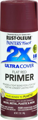 RUST-OLEUM PAINTER'S Touch 249086 All-Purpose Spray Primer, Flat, Red, 12 oz