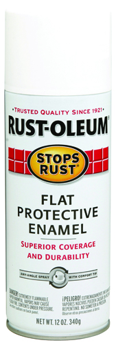 RUST-OLEUM STOPS RUST 7790830 Fast Dry Protective Enamel Spray Paint, Flat,