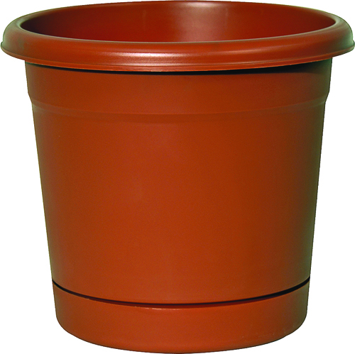 Southern Patio RR1606TC Rolled Rim Planter, 14-1/2 in H, Round, Plastic,