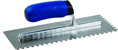 M-D 49112 Tile Installation Trowel, 11 in L, 4-1/2 in W, Square Notch, 1/4