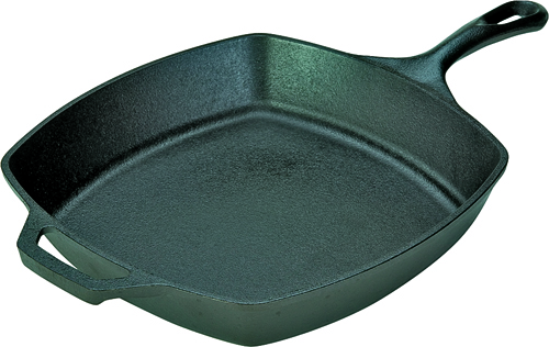 Lodge L8SQ3 Seasoned Skillet, 10-1/2 in Dia, Iron, Black