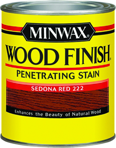 Minwax Wood Finish 22220 Wood Stain, Satin, Sedona Red, 0.5 pt Can