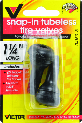 Victor Automotive 22-5-04150-8 Snap-In Tire Valve, 1-1/4 in L, Rubber