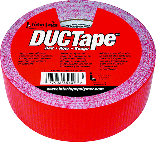 IPG 20C-R2 Utility-Grade Duct Tape, 60 yd L, 1.88 in W, Rubber Adhesive, Red