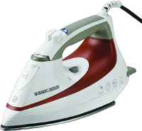 Black+Decker IR1070S-3 Steam Iron, 120 V, 1200 W, Plastic/Stainless Steel,