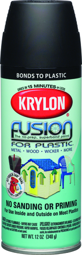 Krylon K02421007 Spray Paint, Satin, Black, 12 oz Can