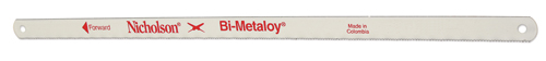Crescent Nicholson Bi-Metaloy 62749 Hand Hacksaw Blade, Wavy Teeth, 24 TPI,