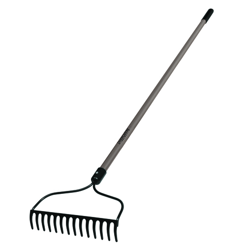 Landscapers Select Bow Rake, 54 In Fiberglass Black Grip Handle, 14 Tines