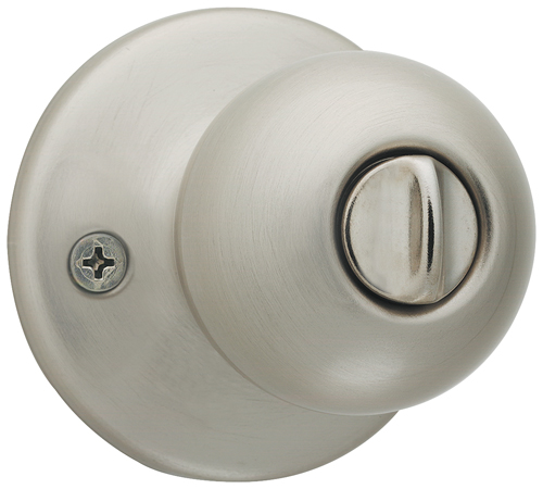 Kwikset 300P15CP Privacy Door Knob, 1-3/8 to 1-3/4 in Thick Door, Satin