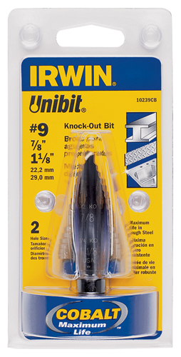 IRWIN Unibit 10239 Stepped Dill Bit Step Drill Bit, Hex Shank, 7/16 in Dia