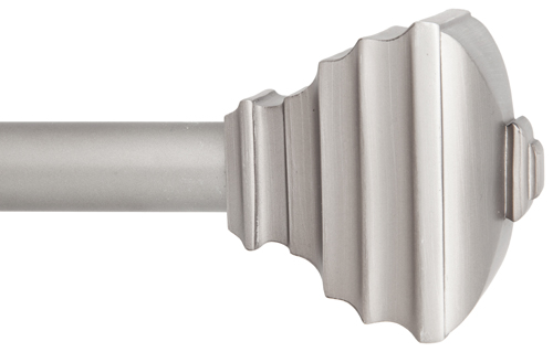 Kenney KN80207 Curtain Rod, Square, Metal, Satin Nickel