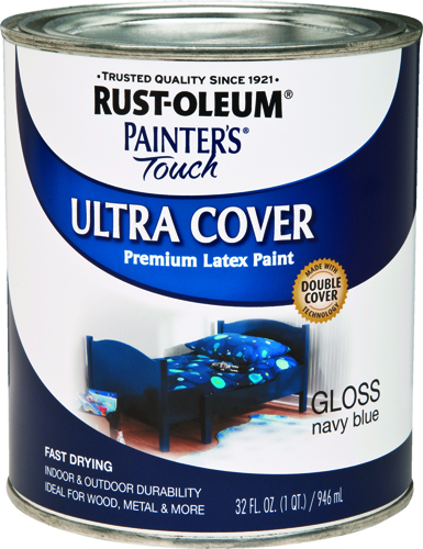 RUST-OLEUM PAINTER'S Touch 1922502 Brush-On Paint, Gloss, Navy Blue, 1 qt