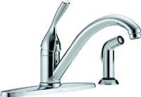 DELTA 400-DST Kitchen Faucet with Side Spray, 1-Faucet Handle, 4-3/4 in H