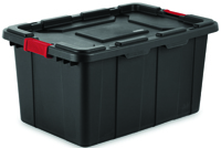 Sterilite Industrial Tote, 27 gal Capacity, Plastic, Black