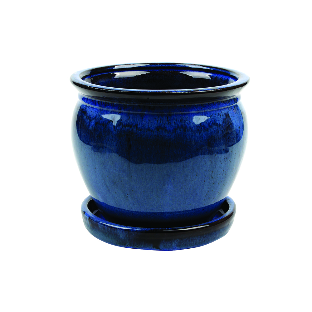 8"WISTERIA PLANTER DRIPPING BLUE