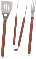 Omaha Heavy Duty Barbecue 3-Piece Tool Set With Handles And Hangers,