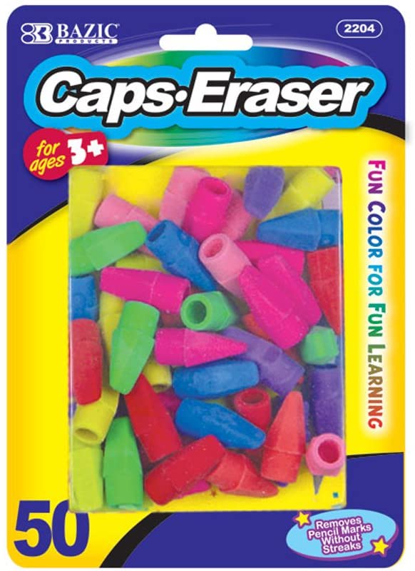 BAZIC NEON ERASER TOP 50PK