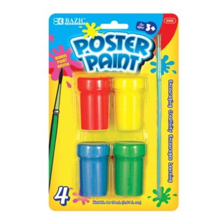 BAZIC POSTER PAINT W/BRUSH 18ML