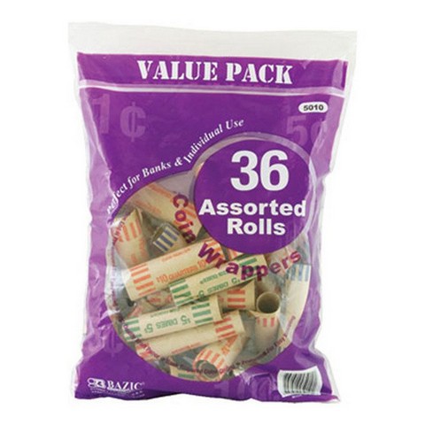 BAZIC ASST COIN WRAPPERS 36PK