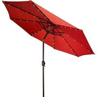 SUNRAY 9'ROUND SOLAR UMBRELLA RED