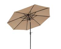 SUNRAY 9" ROUND SOLAR UMBRELLA TAUPE