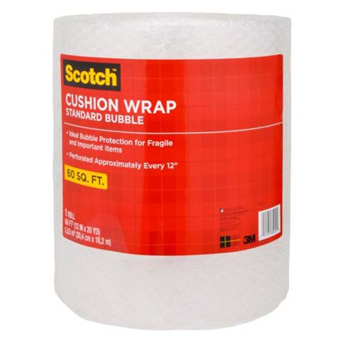 Scotch 7960 Cushion Wrap, 60 ft L, Clear, Nylon/Polyethylene