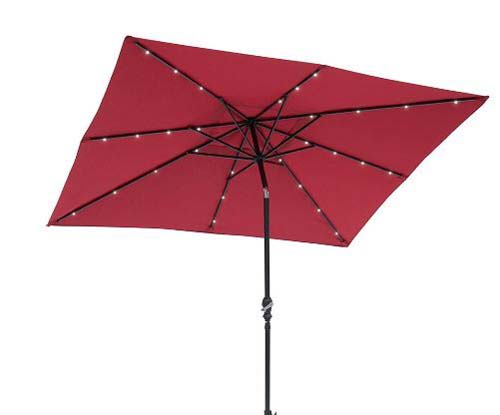 Sun-Ray 9' x 7' Solar Light Umbrella