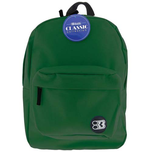 BAZIC 17" GREEN CLASSIC BACKPACK