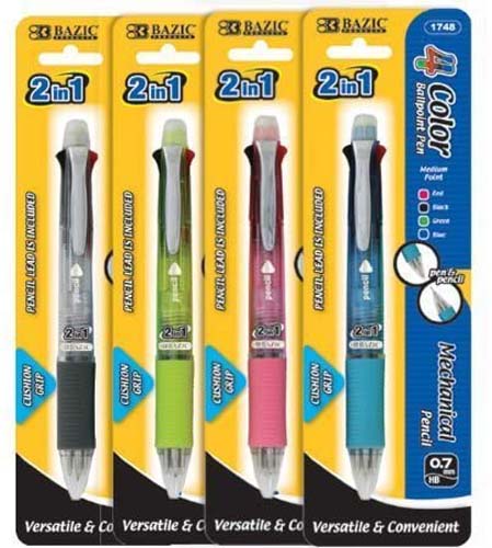 BAZIC 2IN1 MECHAN PENCIL & 4 CO