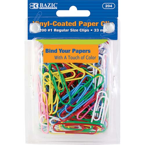 BAZIC REG COLOR PAPER CLIPS 200P