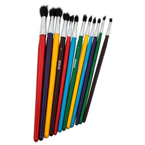 BAZIC PAINTBRUSH SET ASST 12PK