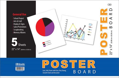 BAZIC POSTER BOARD WHITE 22"X14"