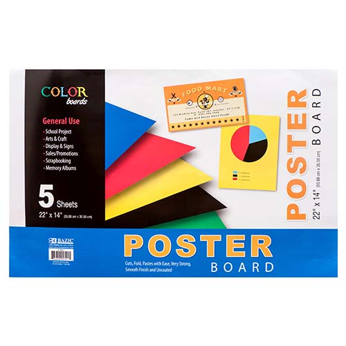 BAZIC COLOR POSTER BOARD 5PK