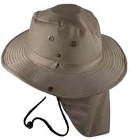 HAT KHAKI AUSSIE W/FLAP